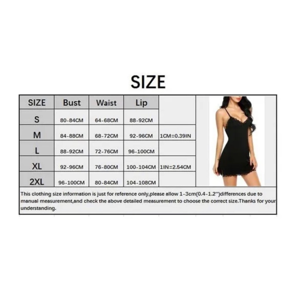 New Red Women Fashion Soft Sleepwear Lace Sheer Sling Mini Dress Sz S - Picture 5 of 7